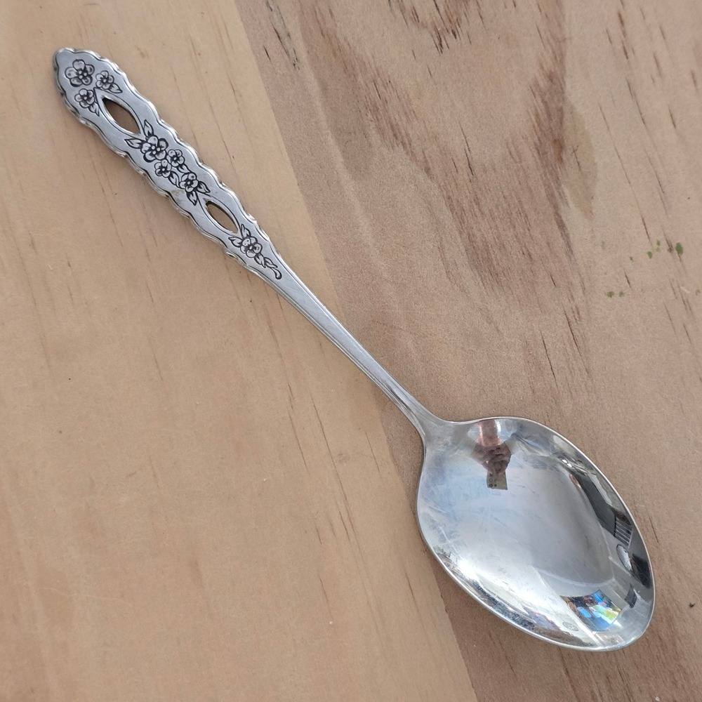 Proposal Oneida‎ Deluxe Stainless Spoon Floral Pattern Vintage 1980